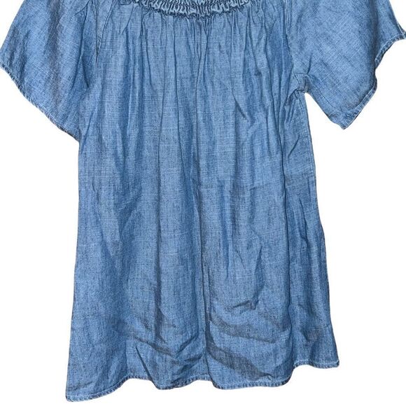 Michael Stars Chambray Off Shoulder Short Sleeved Top Size Extra Small - Picture 2 of 6